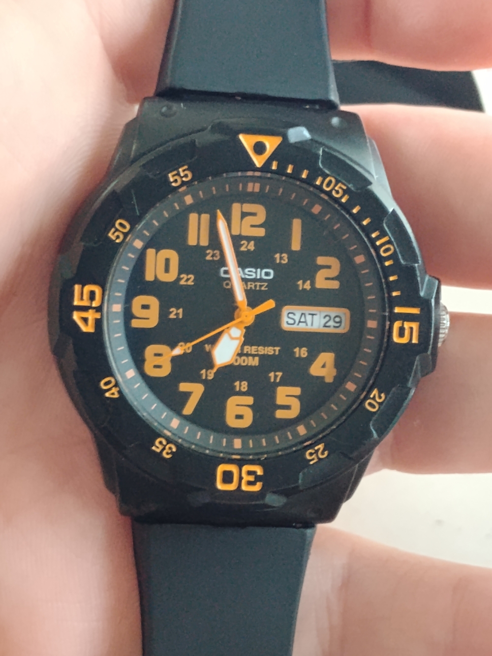 Casio Men's Black and Orange Quartz Sport Watch